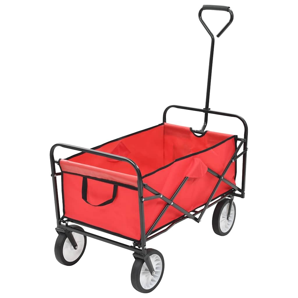 vidaXL Handwagen Faltbar Klappbar Rot Bollerwagen Transportwagen Strandwagen, Rot