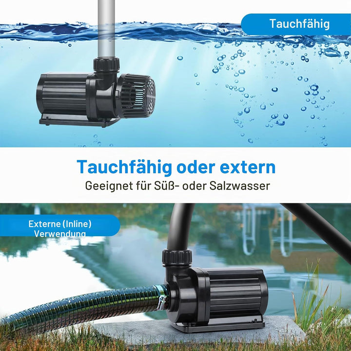 Forever Speed ECO Teichpumpe Filterpumpe Bachlaufpumpe für den Gartenteich 10000L/H 90W, 10000L/H