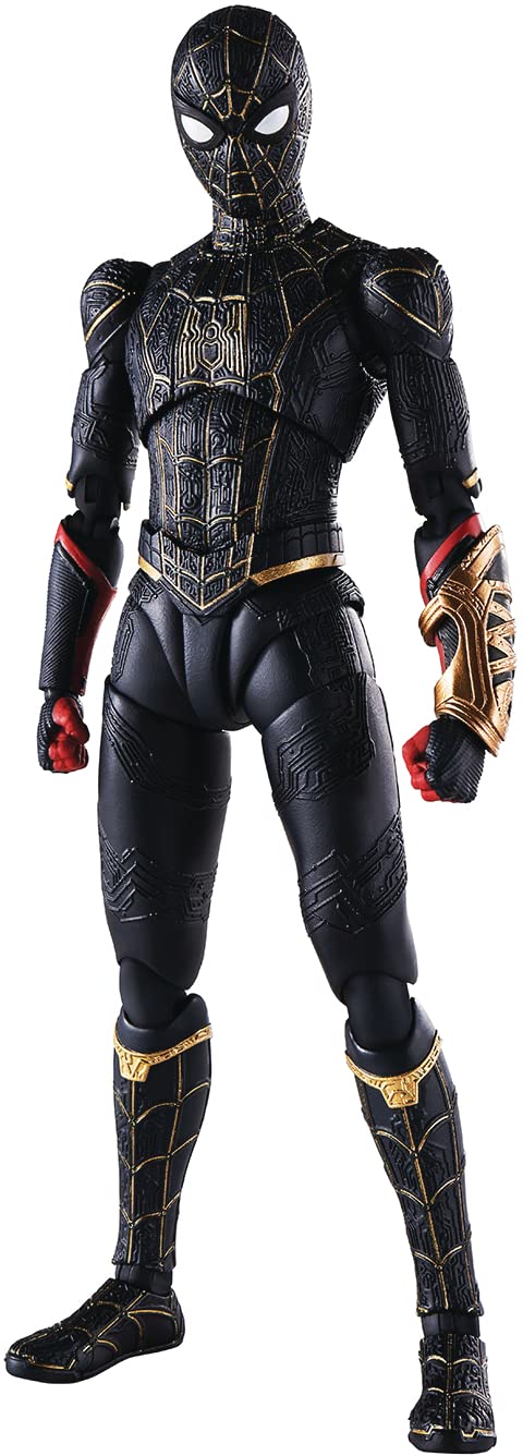 Abbildung S.H. Figuarts Spiderman Black and Gold Suit Special Set Spiderman No Way Home Marvel 15cm