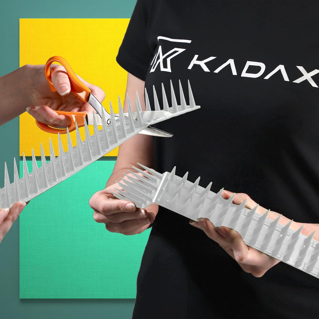 KADAX 12er Set Vogelabwehr Spikes, Kunststoff, 51x4x3,5 cm, 3-reihig, für Tauben, Katzen, Marder, Za