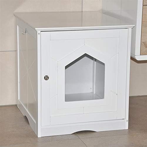 nanook Design Katzenhaus für Katzentoilette - weiss - Holz - 48x53x51 cm - Katzenklo Katzenschrank