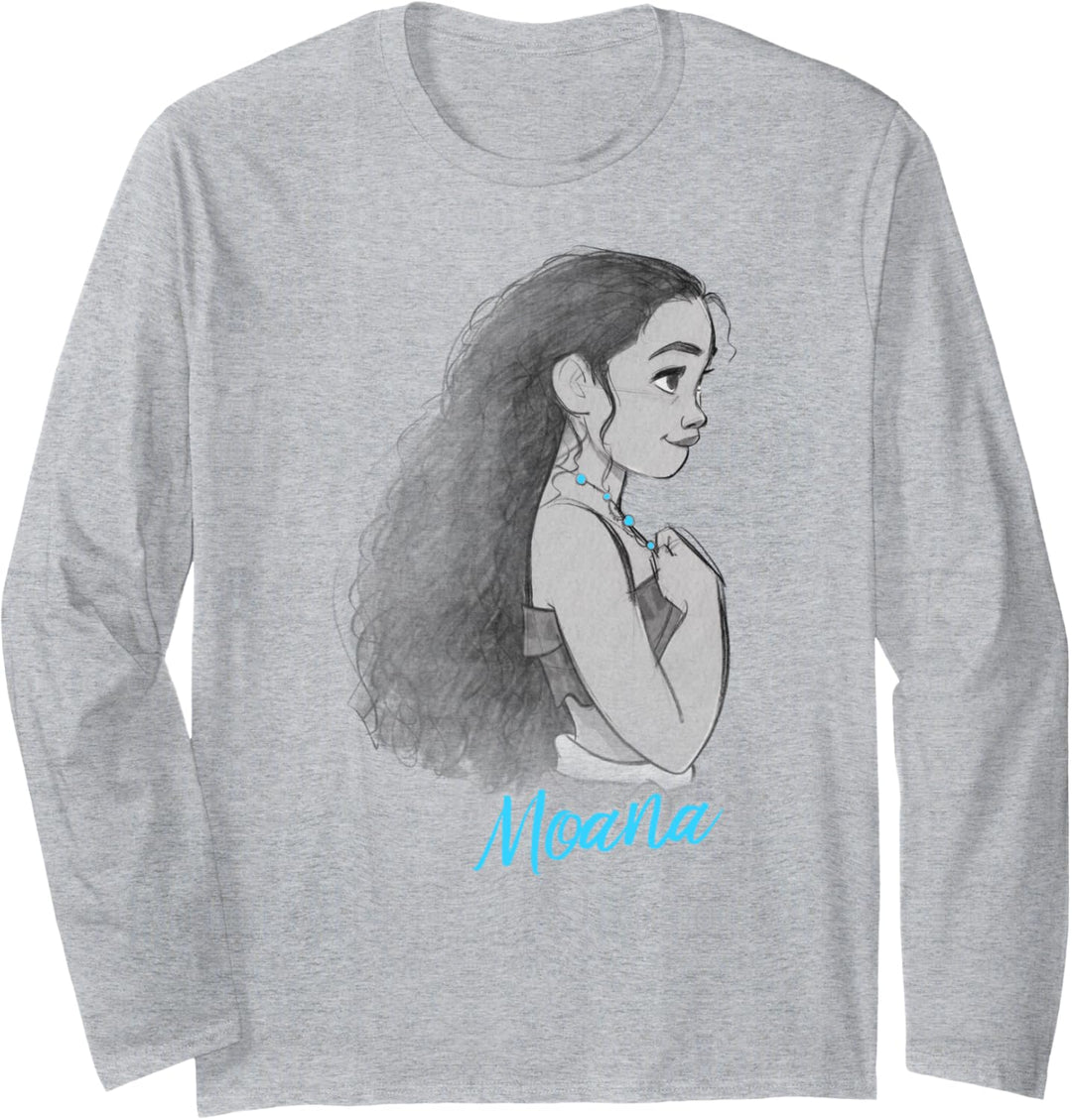 Disney Moana Side Profile Sketch Langarmshirt