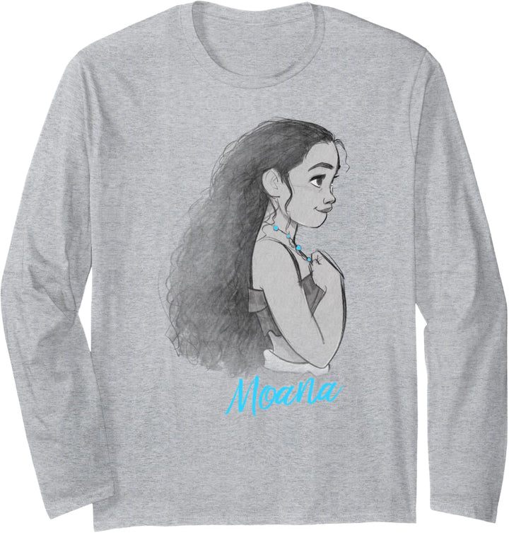 Disney Moana Side Profile Sketch Langarmshirt