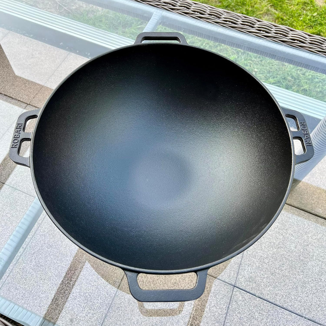 Gusseisen Kasan 12 L mit Deckel Schaumlöffel WOK KAZAN Campingtopf Gulaschkessel