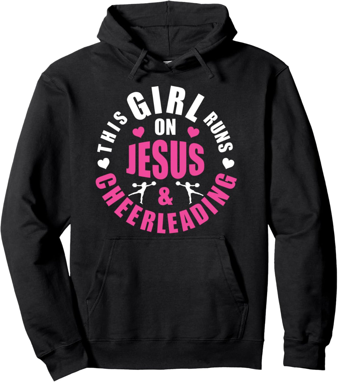 This Girl Runs on Jesus and Cheerleading Geschenk Pullover Hoodie