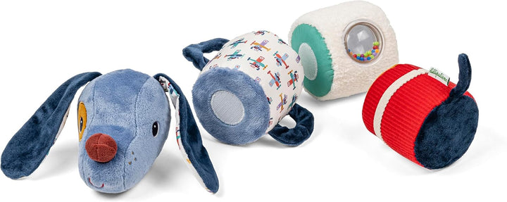 Lilliputiens – 4-in-1-Geräuschrolle mit Rasseln und zusammensteckbaren Zylindern – Babyspielzeug Jul