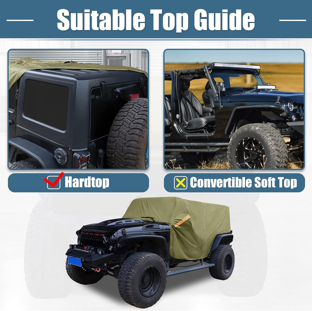 X AUTOHAUX Autoabdeckung SUV Autoplane Outdoor Vollgarage Wasserdicht Auto Abdeckplane für Jeep Wran