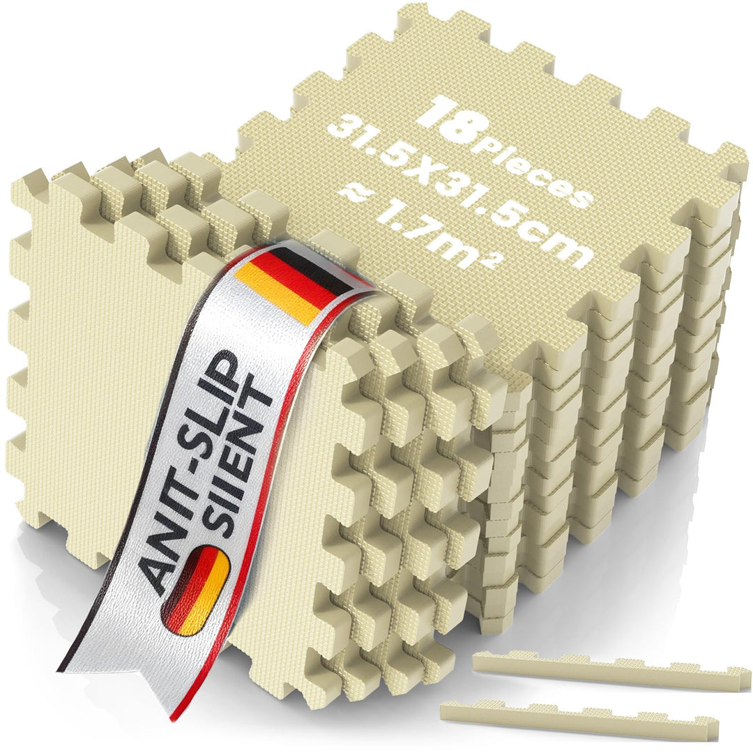 Huracan Bodenschutzmatte Fitness Set, Puzzlematte Sportmatte, 10mm Fitnessmatte rutschfest, Bodenmat