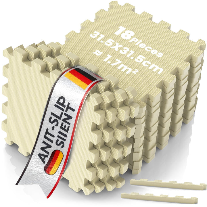Huracan Bodenschutzmatte Fitness Set, Puzzlematte Sportmatte, 10mm Fitnessmatte rutschfest, Bodenmat