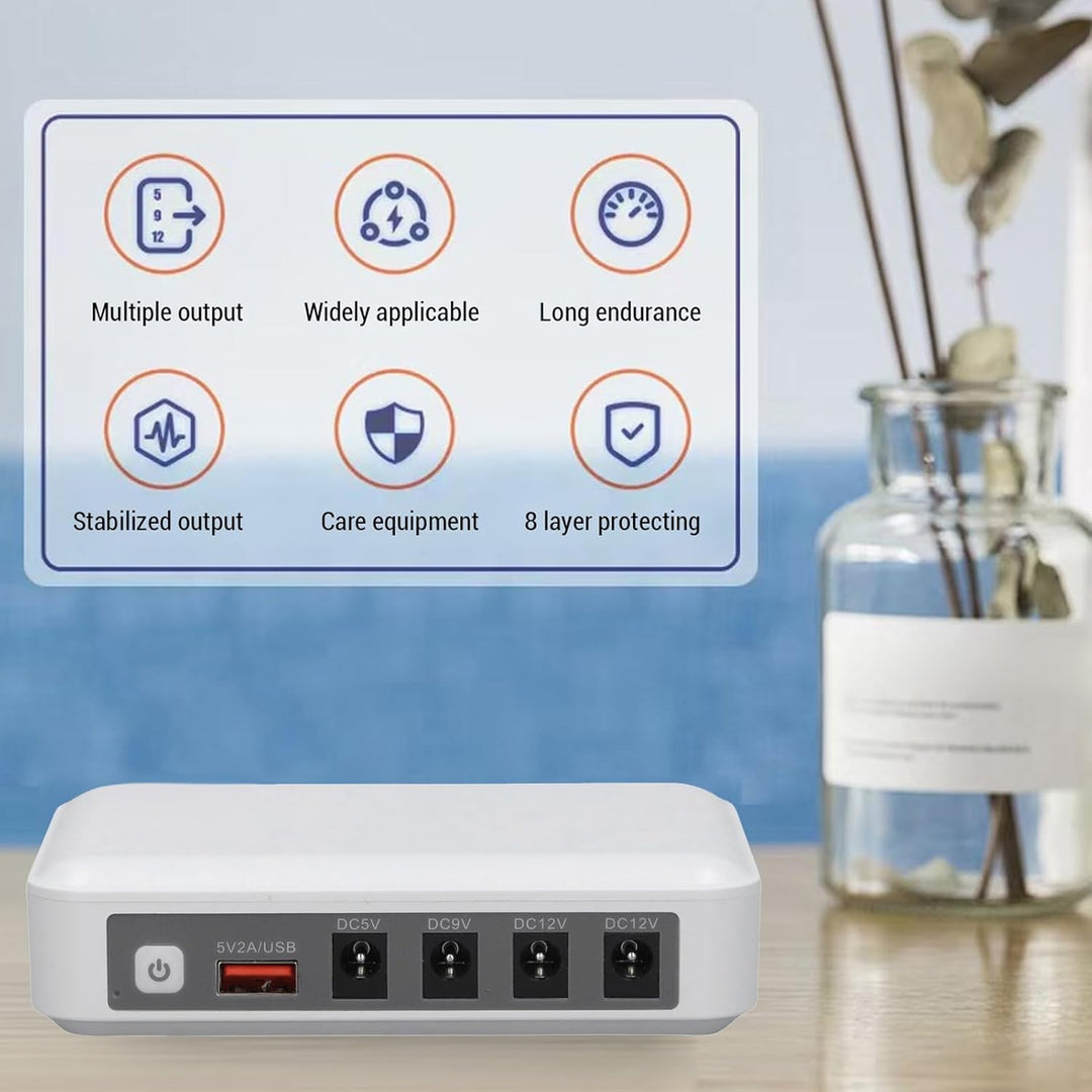 UPS Battery Backup 6000mAh 5 V 9 V 12V Notfallleistung mit LED -Indikator -Batterieüberwachung Kompa