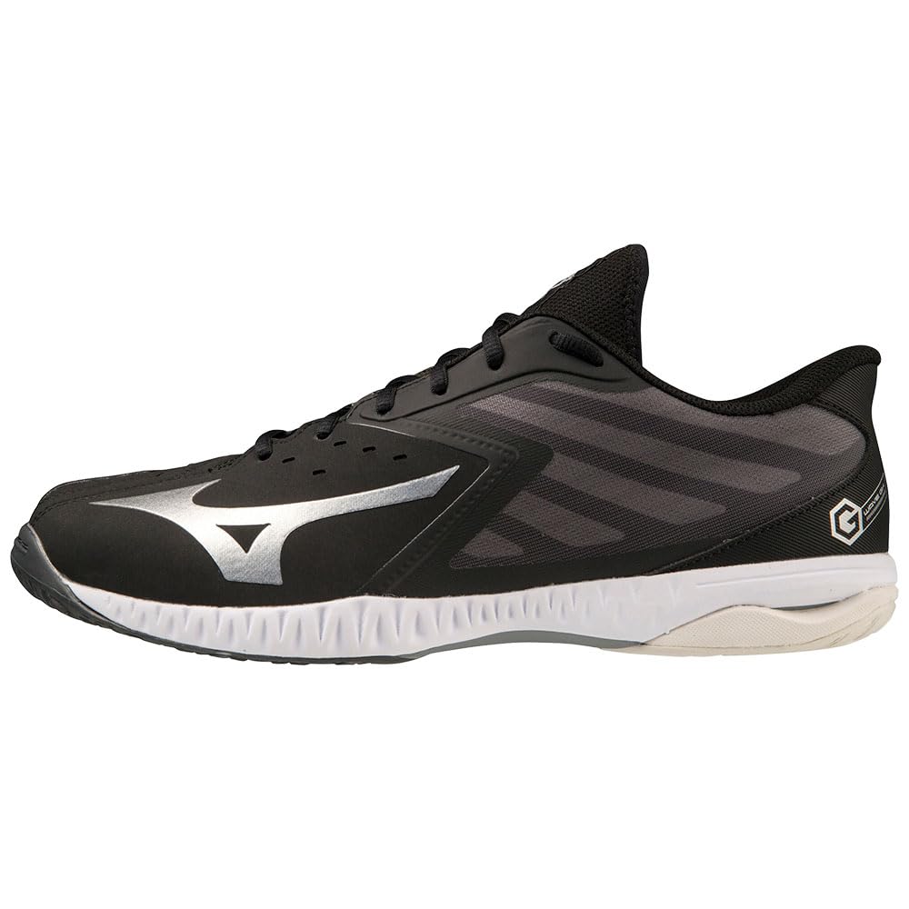 Mizuno Unisex Wave Gk Indoor 38 EU Schwarz Silber Weiss, 38 EU Schwarz Silber Weiss