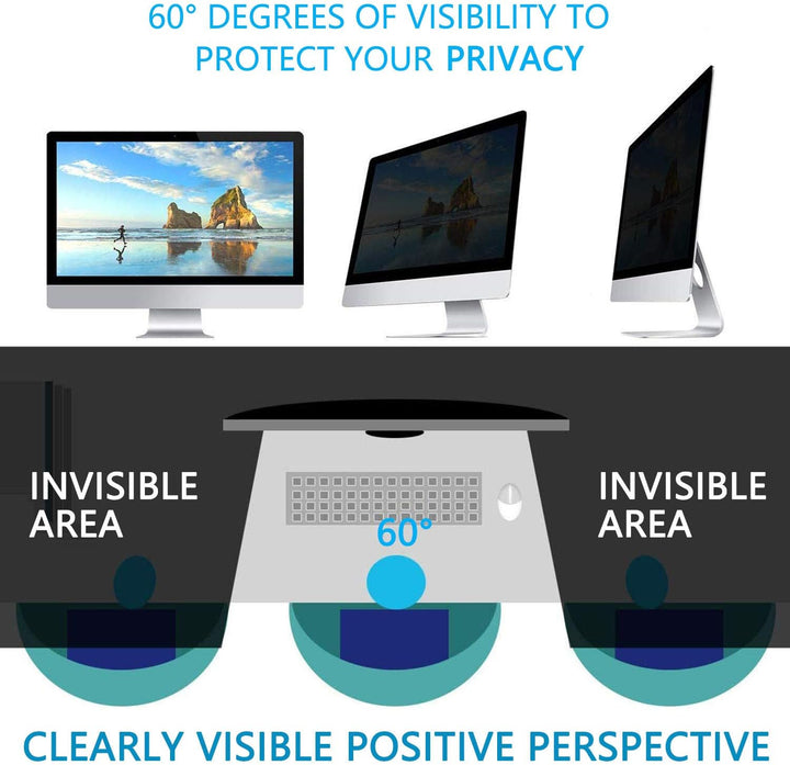 23,8 Zoll 16:9 Desktop Privacy Filter I Blickschutzfilter für Desktop Computer Widescreen Monitor I