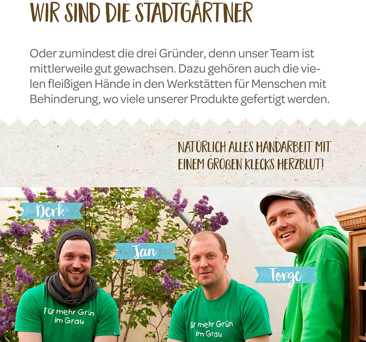 Die Stadtgärtner – Holzkiste mit Juteeinsatz I Pflanzkiste aus Holz für Aussen &amp; Innen I Perfekt zur