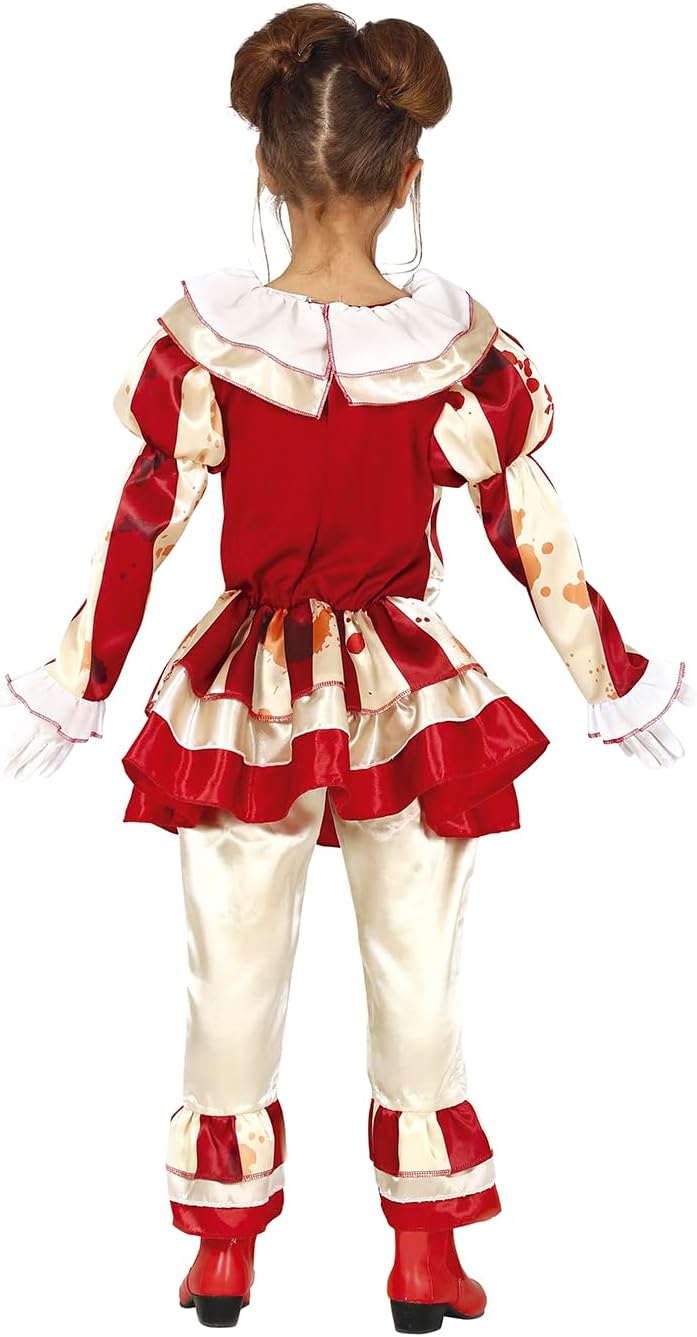 FIESTAS GUIRCA | Horror Clown Kostüm für Kinder - Kleid, Hose und Kragen für Mädchen - Ideal für Hal