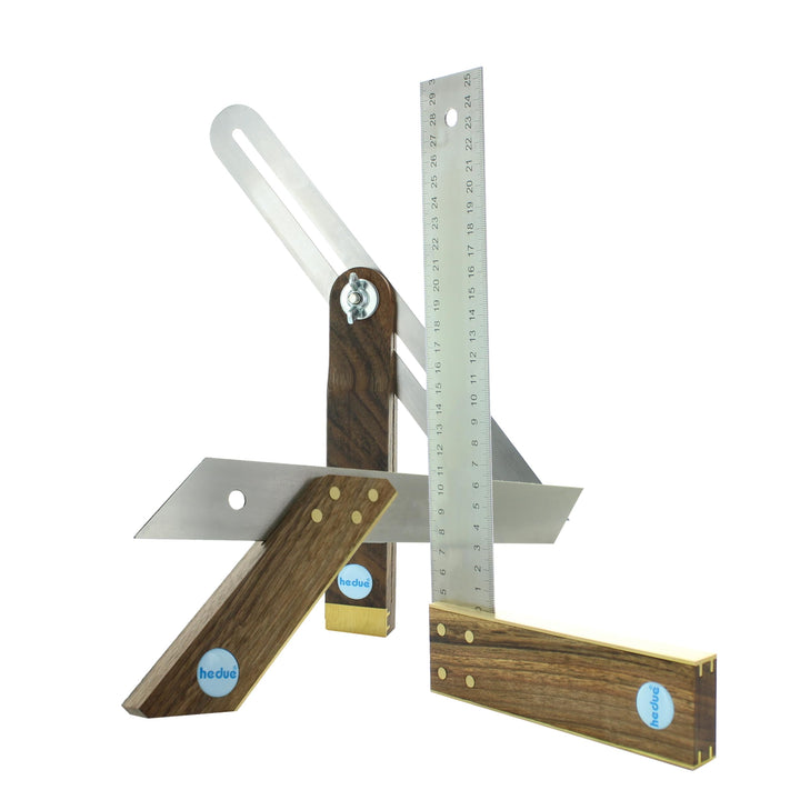 hedue® Tischlerwinkel Set A031 - Tischler Werkzeug Set mit Tischlerwinkel 30 cm, Gehrmass 30 cm und