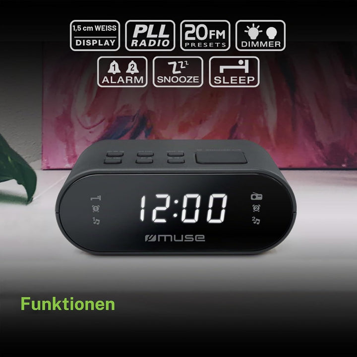 M-10 CR Radiowecker mit LED-Display, Zwei Weckzeiten | dimmbar | Hingucker, Kinder | FM Tuner, Lass