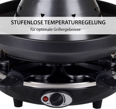 Syntrox Germany Tatarenhut Tischgrill Elektrogrill Grill Raclette für 6 Personen