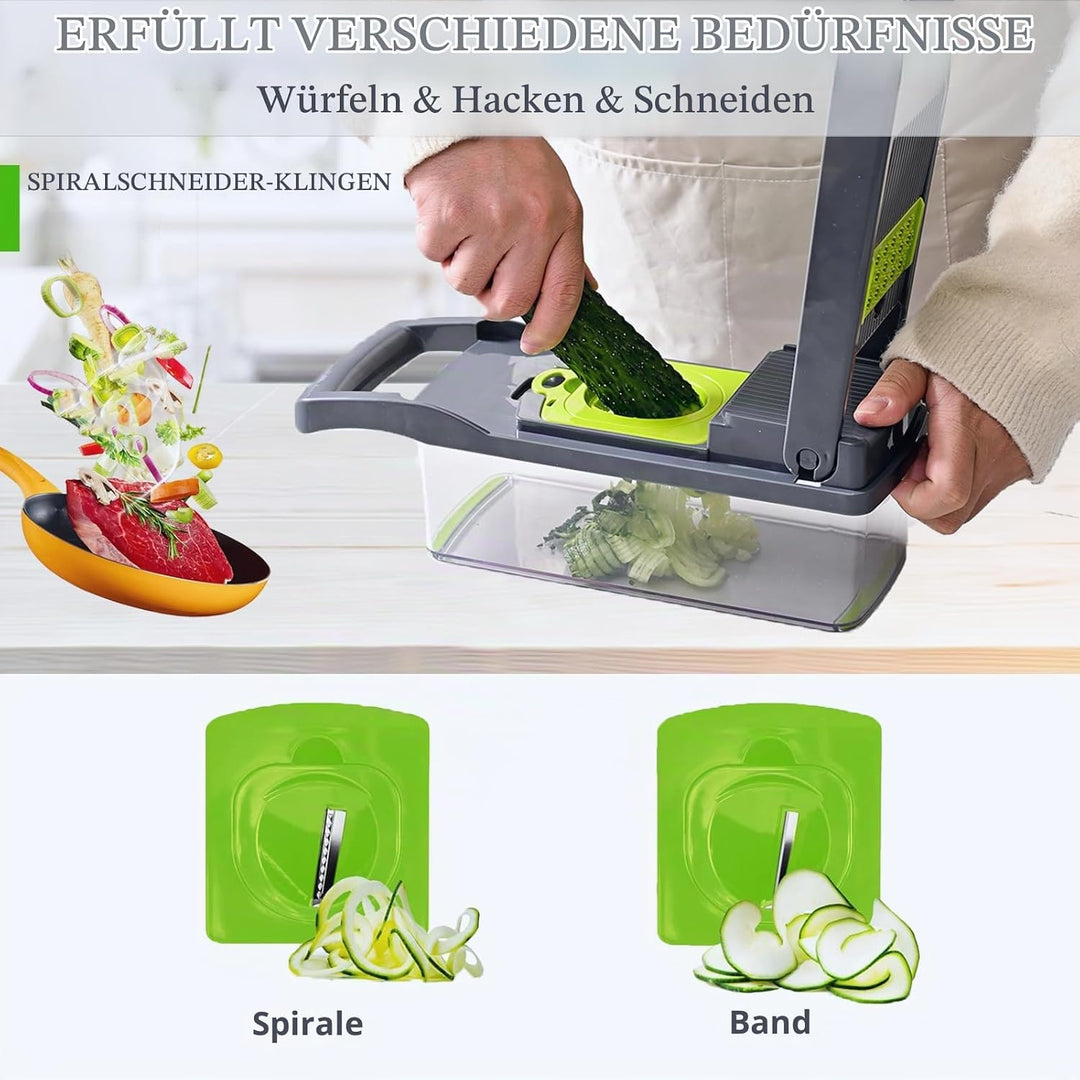 Gemüseschneider Gemüsehobel Reibe Zwiebelschneider Mandoline Dicer Chopper Küchenreibe Gemüsereibe,