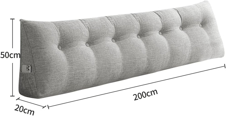 Lesekissen, kompensiert, grau, grosses dreieckiges Sofakissen, Lendenwirbelstütze, grosses Kissen, K