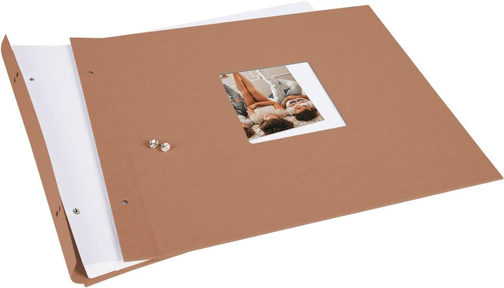 goldbuch 28 819 Schraubalbum Bella Vista Haselnuss, Fotobuch 39 x 31 x 2,5 cm, Foto Album 40 weisse