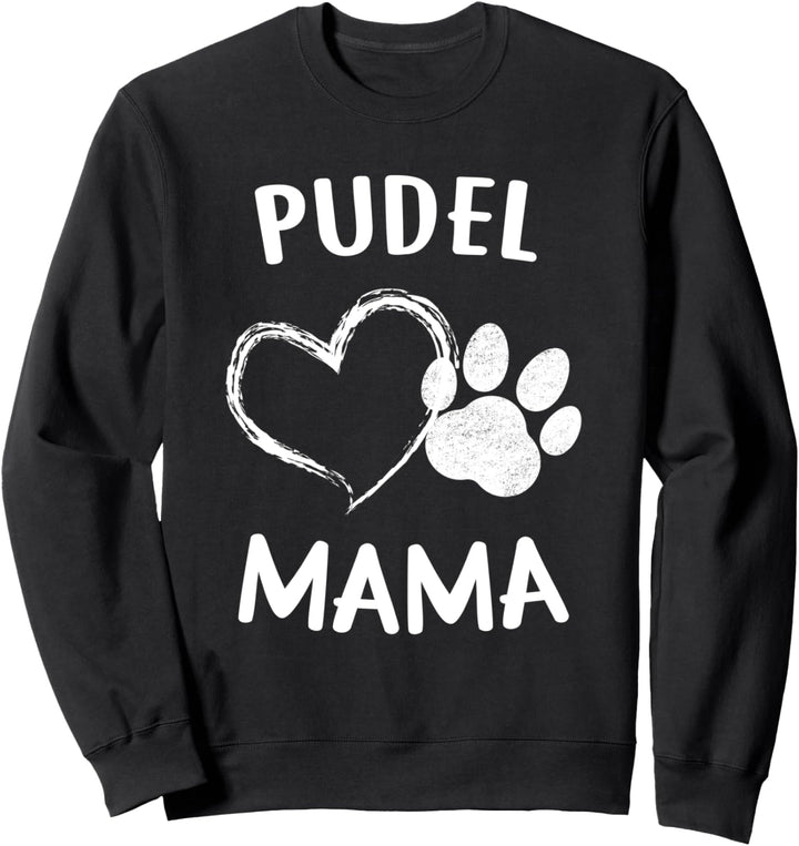 Hundepfote Welpe Hund Pfötchen Herz Mama Pudel Sweatshirt