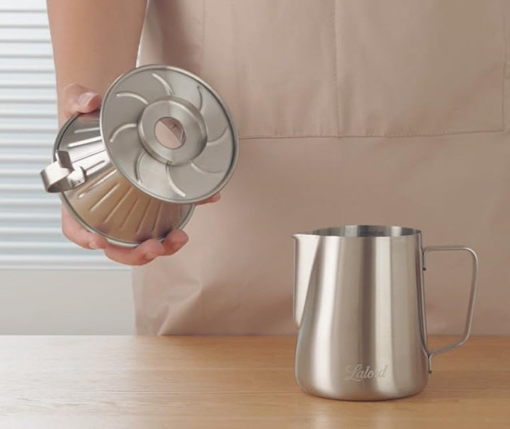 Pour Over Kaffeefilter, 304 Edelstahl mit 100 Stück Papierfilter Grösse 02 (Kaffee-Tropfer) Kaffee T