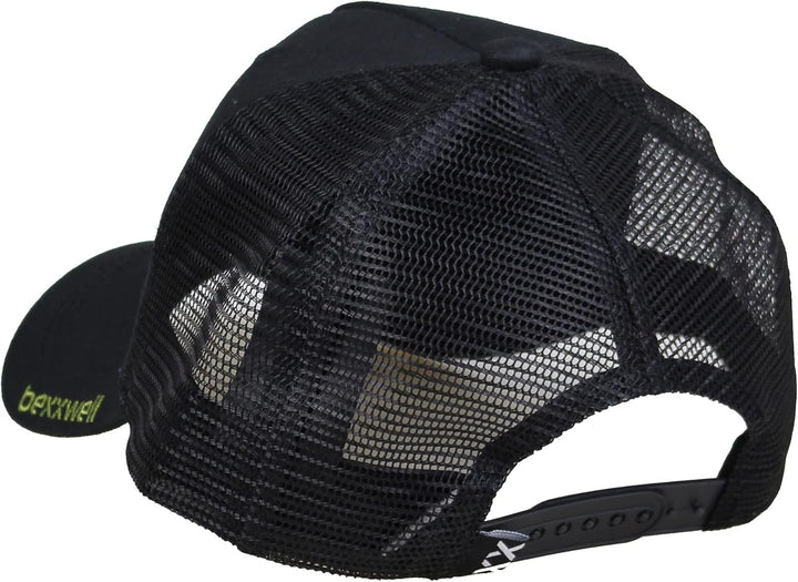 Bexxwell Trucker Cap schwarz/olivgrün mit 3D Logo-Stickerei (optimale Passform, Kappe, Black, Green,