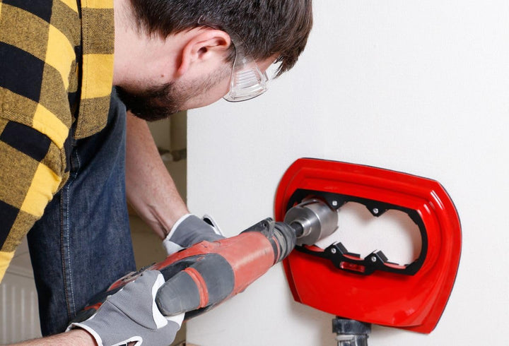 Mechanic FixDuster 82 X3 Staubabsaugung für 3-fach Steckdosen – Staubfrei Bohren Ø82 mm Dosenbohrer