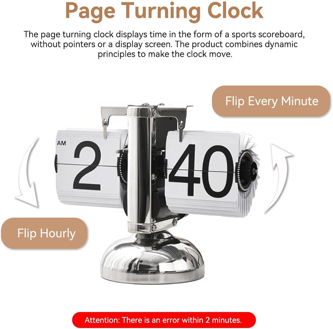 HERCHR Flip-Schreibtischuhr, Retro-Digital-Flip-Down-Uhr, Retro-Minimalist-Einfuss-mechanische Auto-