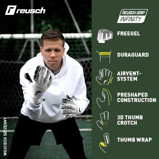 Reusch Attrakt Freegel Infinity Unisex Torwarthandschuhe mit Innennaht Schnitt und Grip Infinity Bel