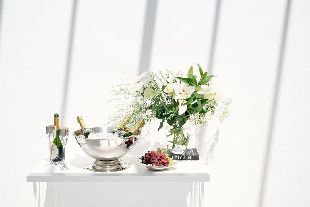 EDZARD Champagner Kühler Cara (Ø 40 cm, gross) aus Edelstahl - Flaschenkühler, Sektkühler - Getränke