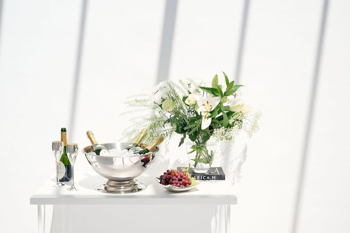 EDZARD Champagner Kühler Cara (Ø 40 cm, gross) aus Edelstahl - Flaschenkühler, Sektkühler - Getränke