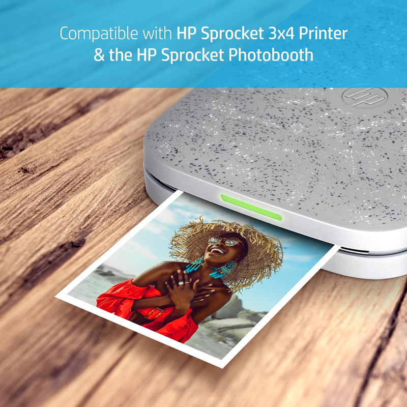 HP Sprocket Fotopapier mit klebender Rückseite, 8,9 x 10,8 cm, kompatibel mit HP Sprocket 50 Stück F