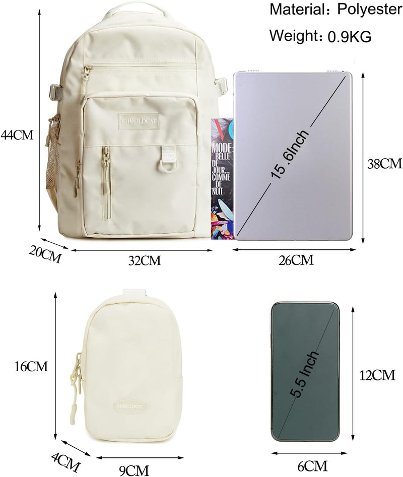 FANDARE Beiläufig Rucksack Schulrucksack Schulranzen Daypacks mit 15.6 Zoll Laptopfach Schultaschen