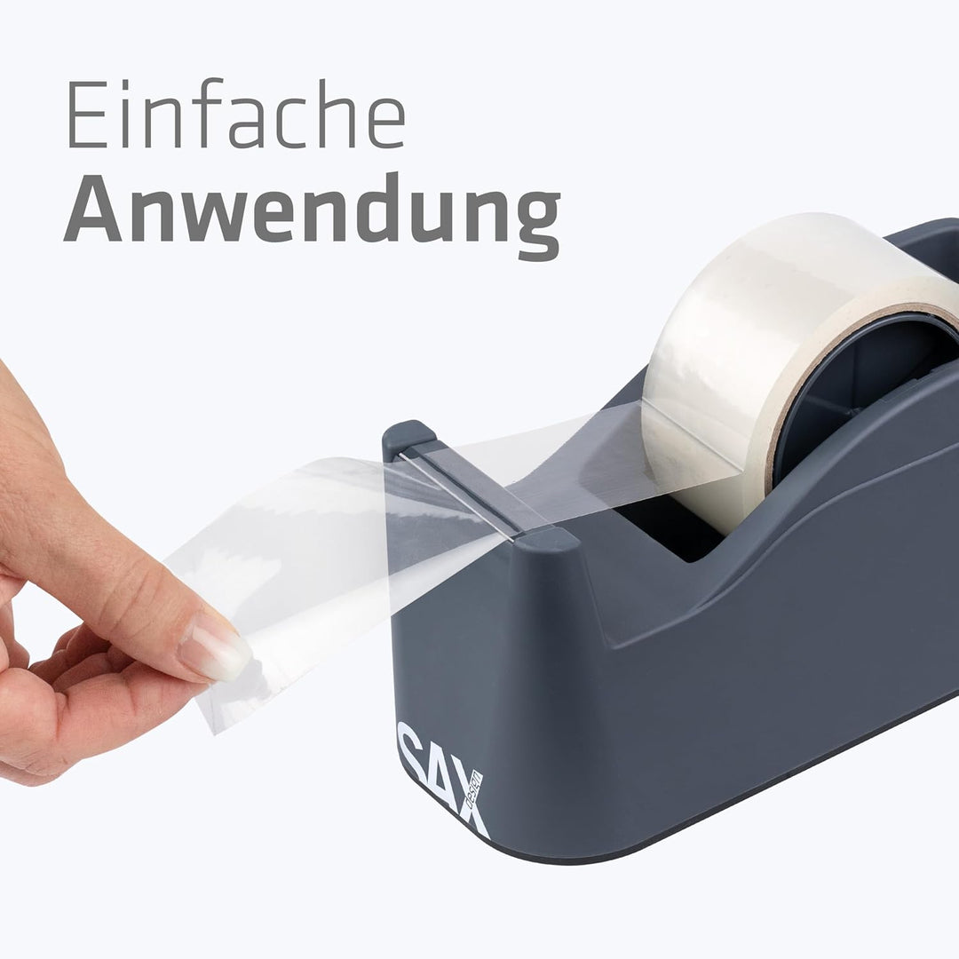 SAX Tape it Easy XXL Einhand Klebeband Abroller extra Schwer | für 1x 50mm Band oder 2x 25mm Band, P