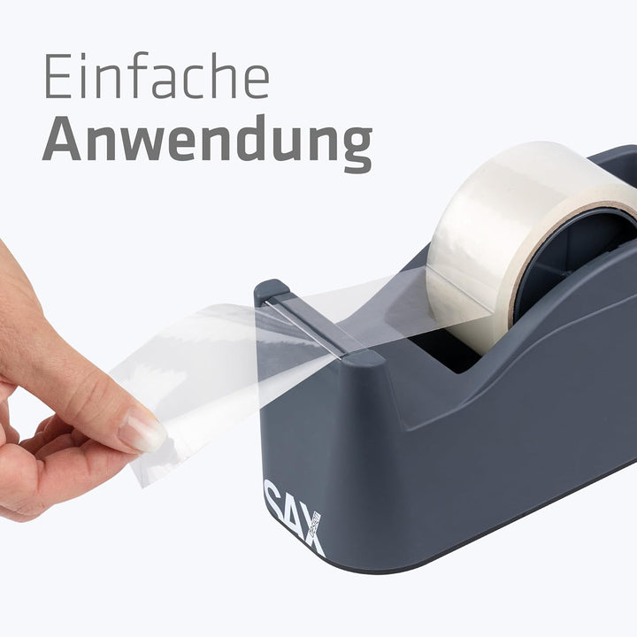 SAX Tape it Easy XXL Einhand Klebeband Abroller extra Schwer | für 1x 50mm Band oder 2x 25mm Band, P