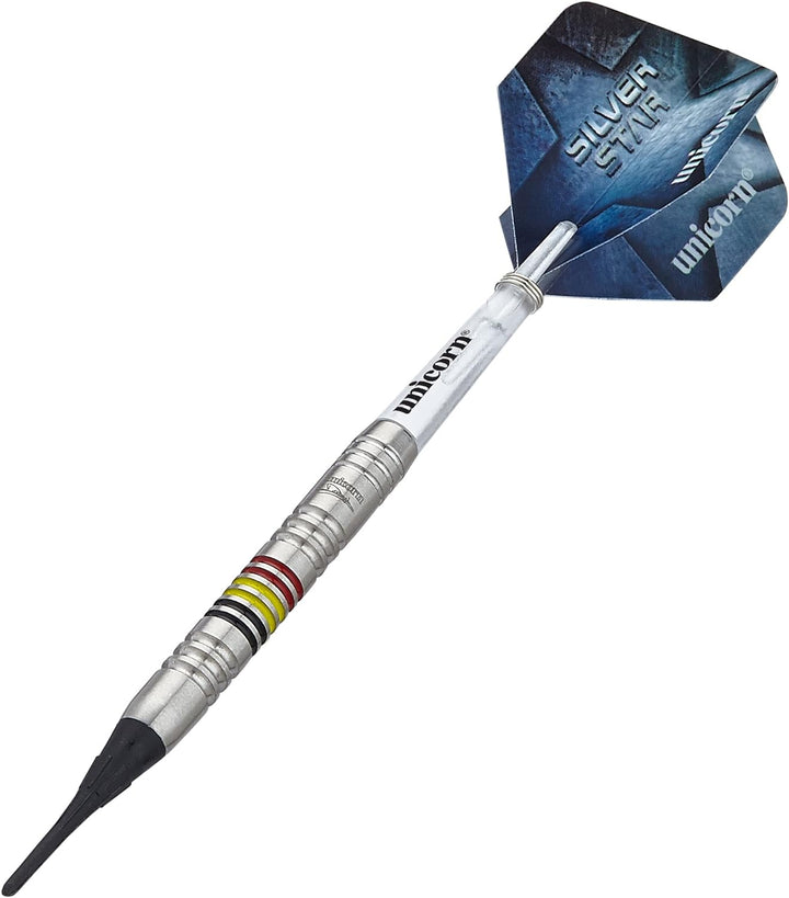 Unicorn, Dimitri Van den Bergh, Silver Star, Player Endorsed Dart Set, 80% Tungsten, 18g to 26g Weic