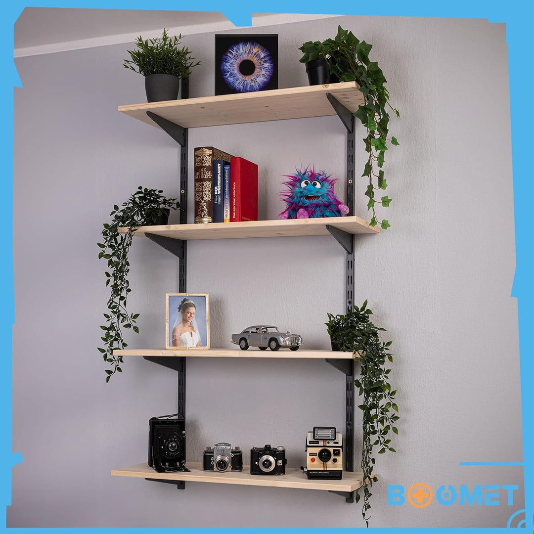 BOOMET Regalboden Holz Fichte · 19mm stark · 80 cm breit · 20-50 cm tief · Holzbrett Holzplatte Rega