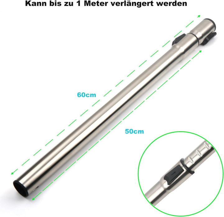 Teleskopstab Einziehbares Rohr für Miele S8340, S381, S6, S5, S4, S2, S1, C1, C2, C3 Serie Staubsaug