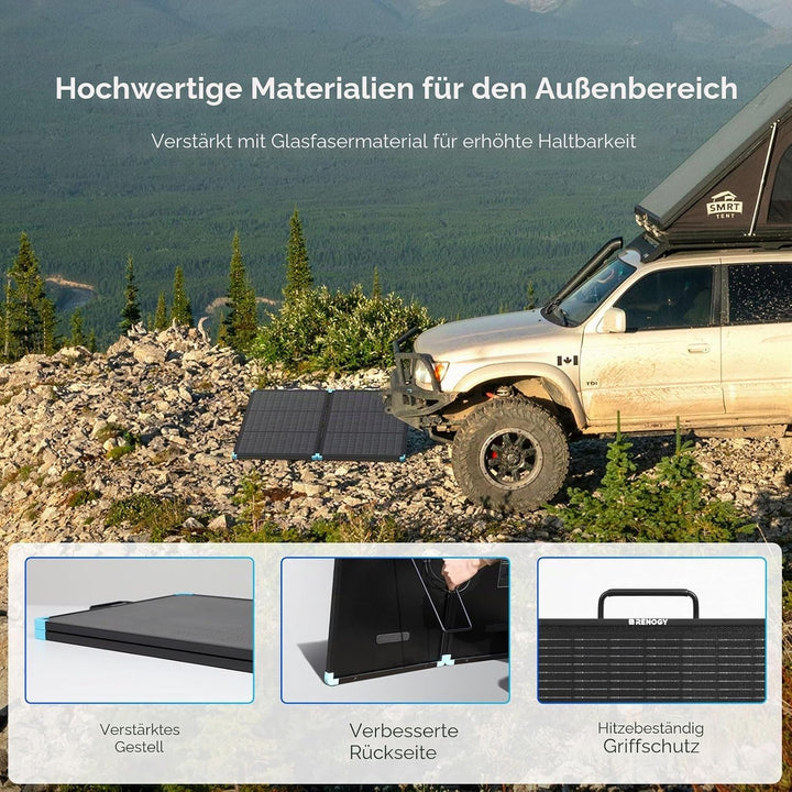 Renogy Faltbares Solarpanel, 100W, N-Typ-Zellen, Tragbares Faltbares Solarmodul, faltbar, wasserdich