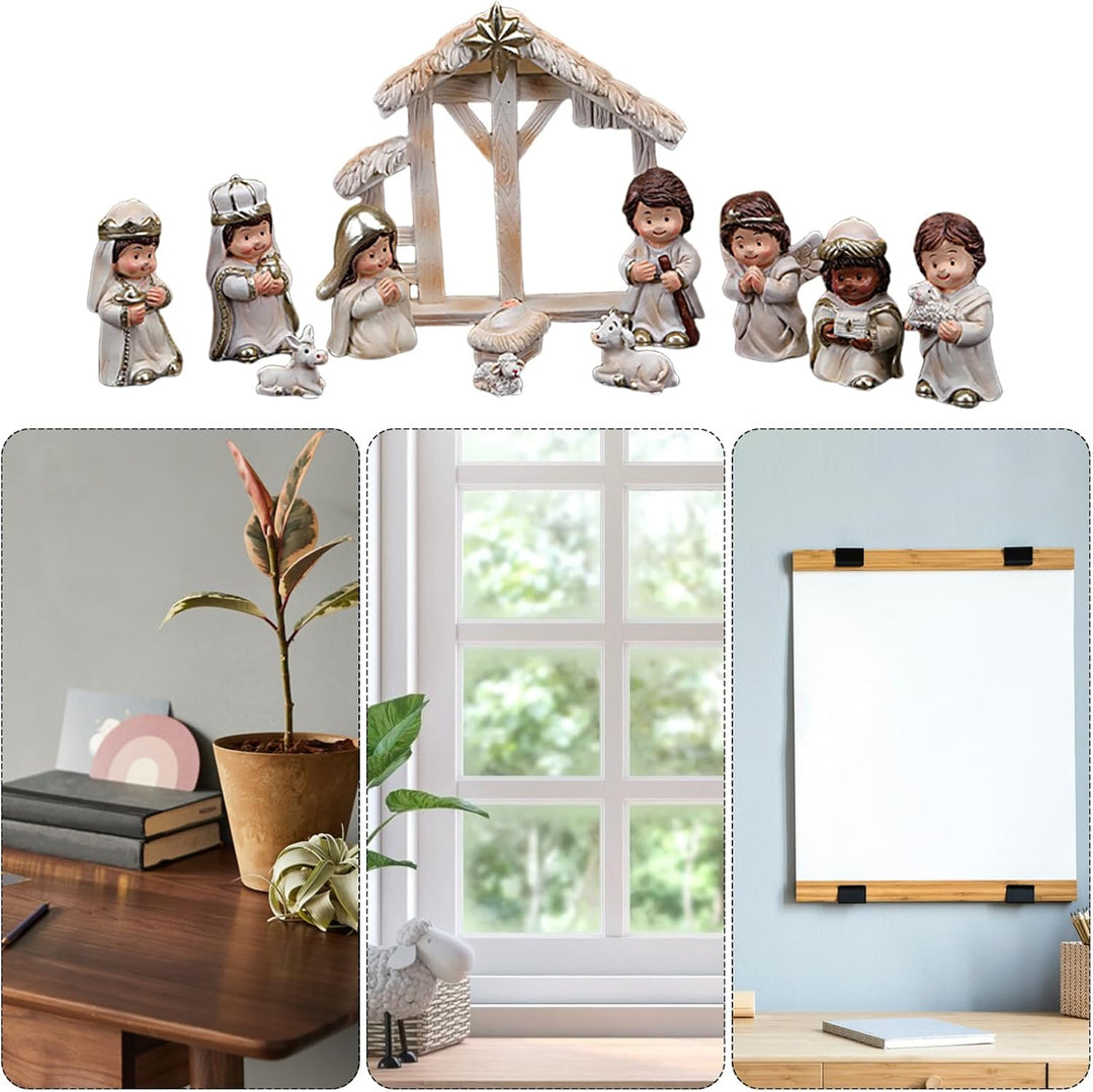 Kleine Krippenfiguren-Set, Weihnachtskrippen-Sets - Krippenfiguren-Set aus Kunstharz - 12X Jesus-Kri
