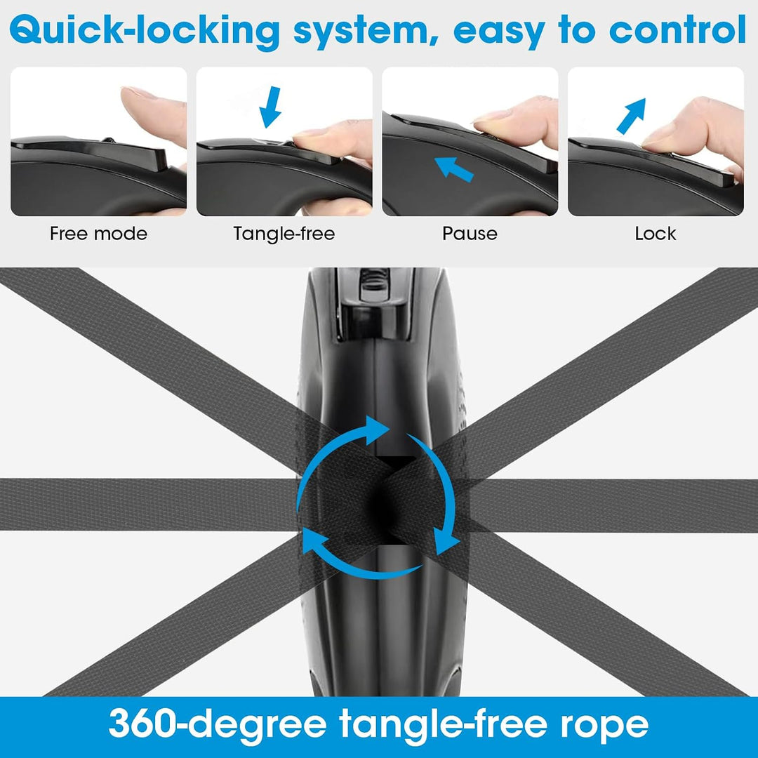Ausziehbare Hundeleine 8 Meter, Flexible Nylonband-Leine für Training &amp; Spaziergänge, Starke automat