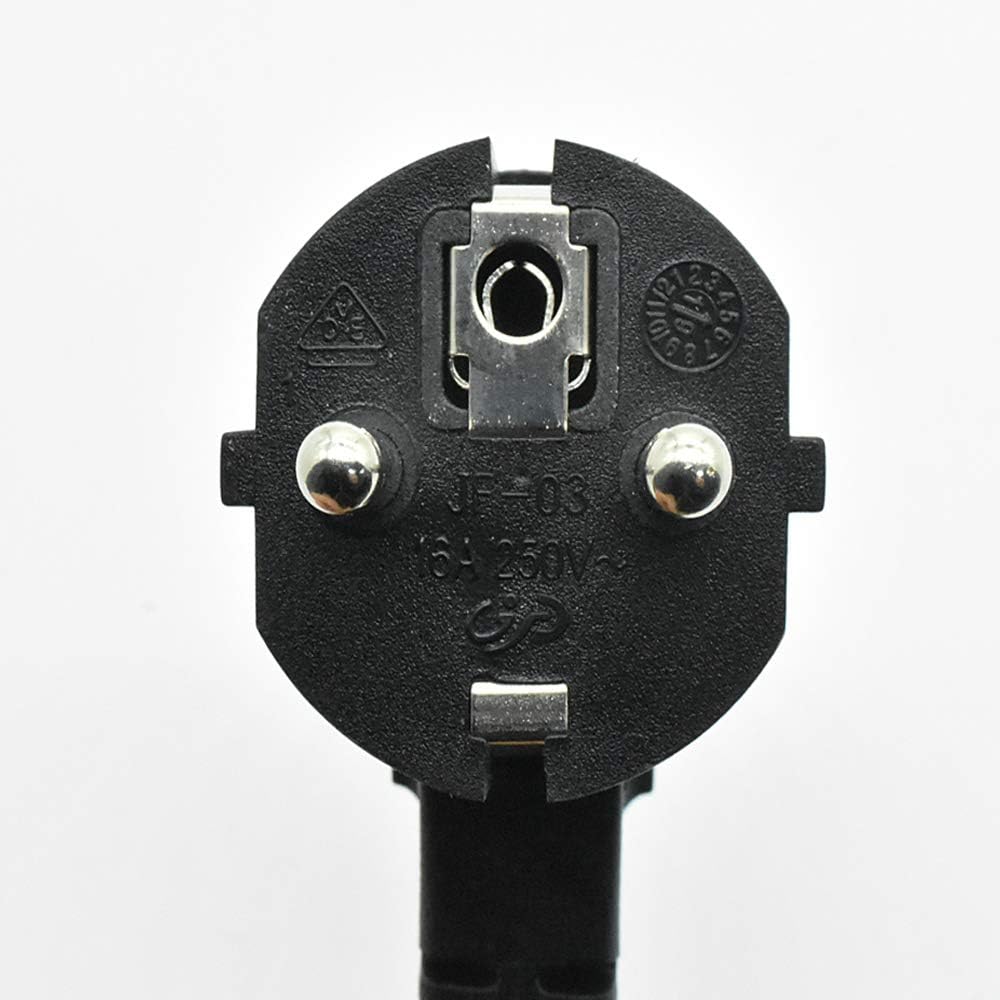Zuleitung 3 m Schwarz mit Schutzkontakt Winkelstecker und Fussschalter AN AUS Anschlusskabel H03VV-F