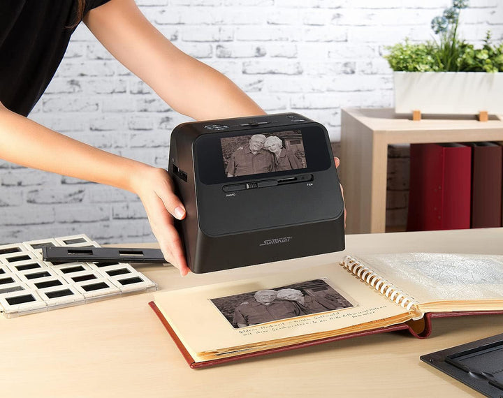 Somikon Fotoscanner: 3in1-Foto-, Dia- & Negativscanner mit 22 MP und HDMI-Ausgang, Akku (Scanner, Fo