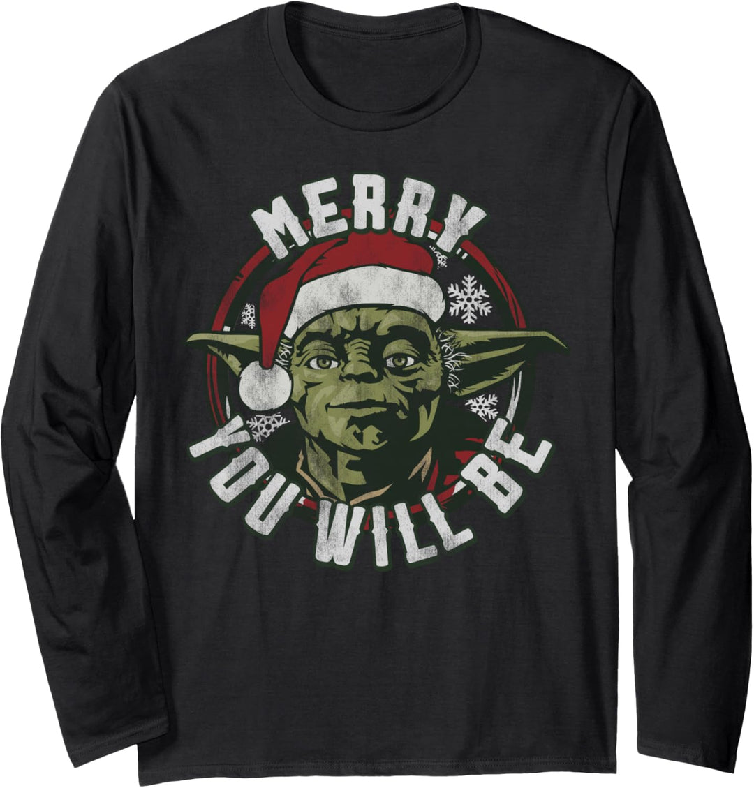 Star Wars Merry Yoda Langarmshirt