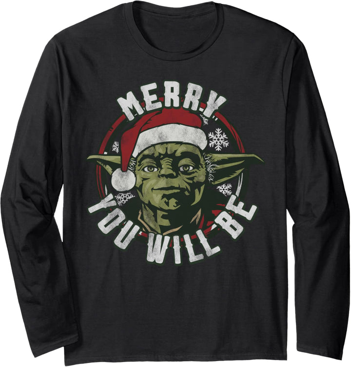 Star Wars Merry Yoda Langarmshirt