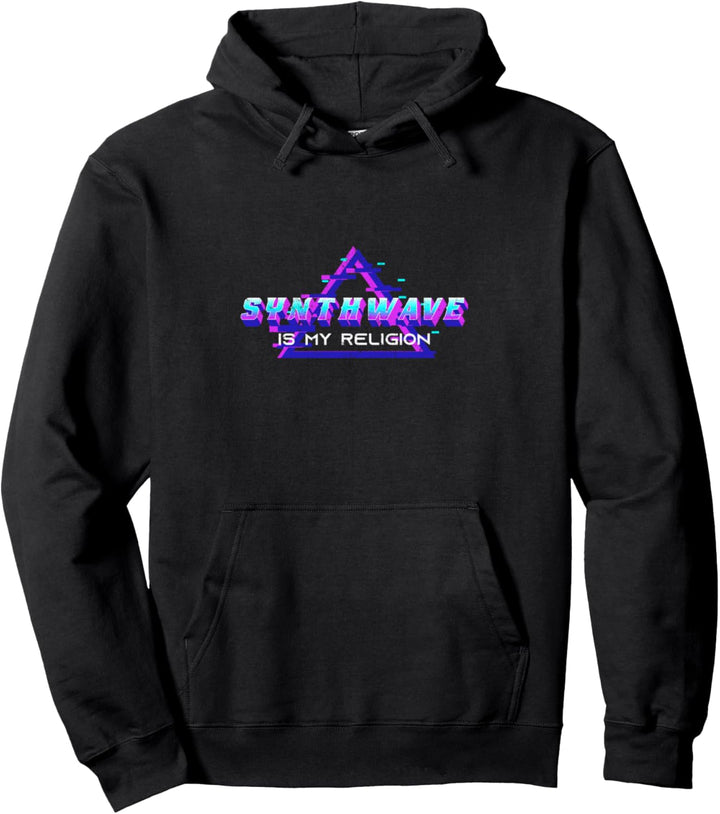 Synthwave Is My Religion 80s Aesthetic Retrowave Nostalgic Pullover Hoodie