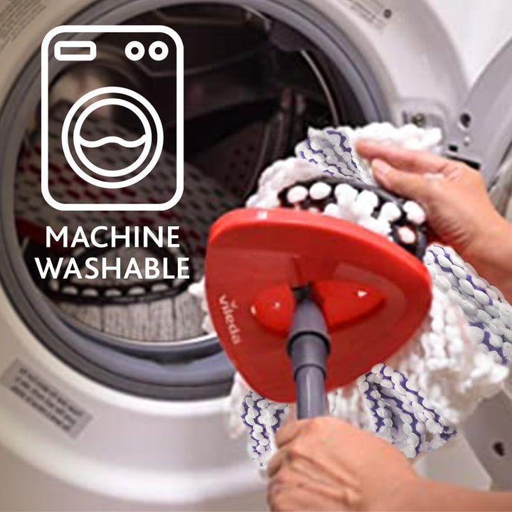 Vileda Turbo 3in1 EasyWring&Clean Wischmopp Ersatzköpfe, Mikrofaser Moppköpfe mit Kraftfasern für Vi