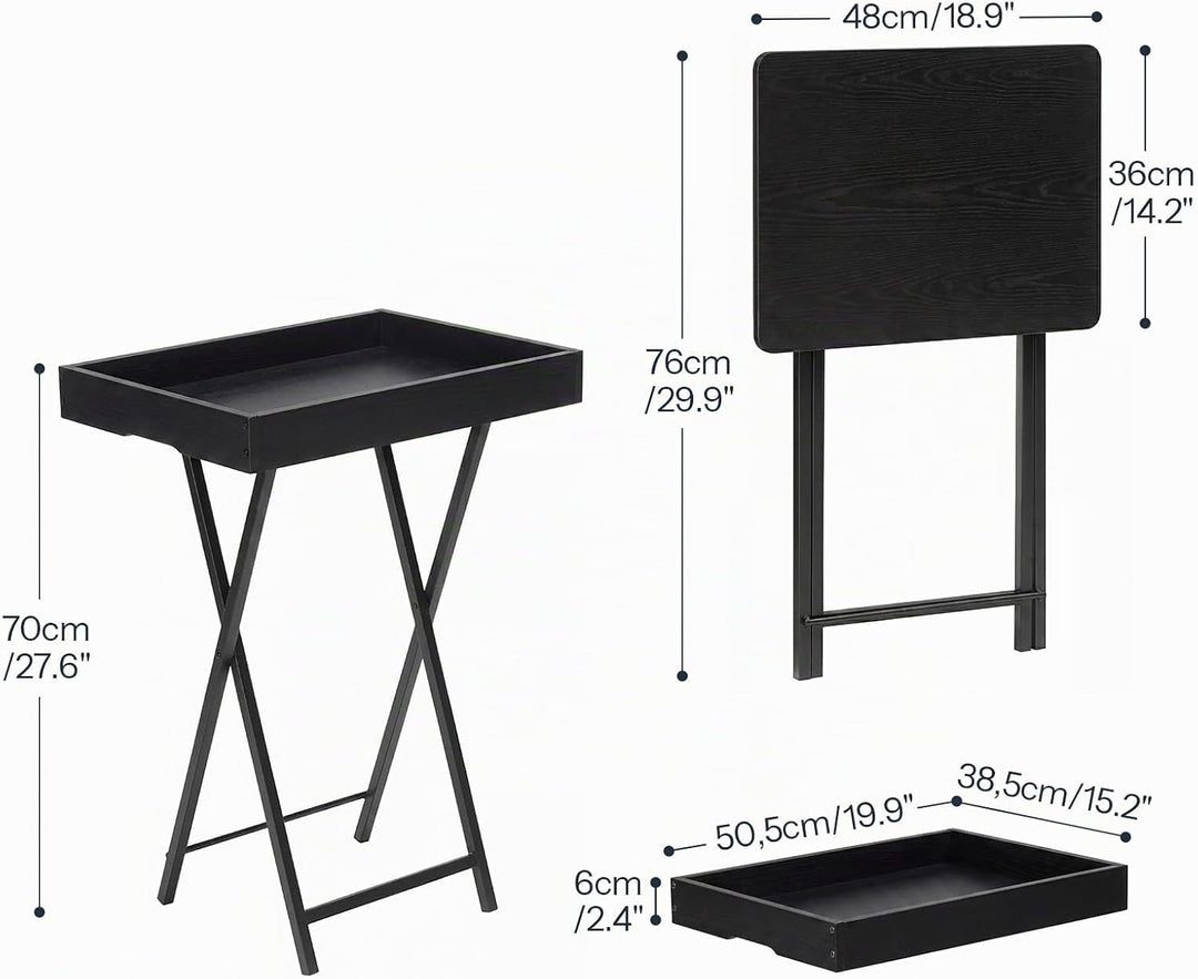 HOOBRO Beistelltisch, Klappbarer Nachttisch, Couchtisch, Faltbarer TV-Tablett zum Essen, Snack-Abend