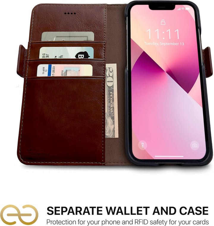 Dreem Fibonacci iPhone 13 Mini Brieftaschen-Etui / 2-in-1 stossfestes Etui und abnehmbares Folio aus